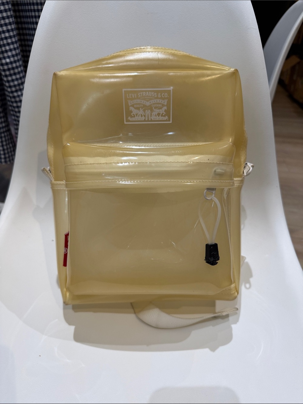 Levi's L Pack Backpack TPU Yellow Clear Mini Backpack AS IS